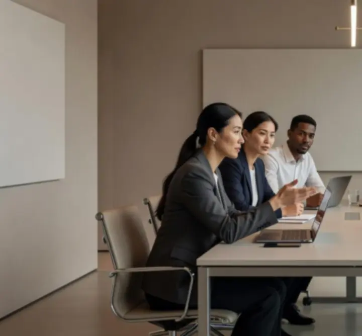 Leadership roundtable discussion on interior design strategy