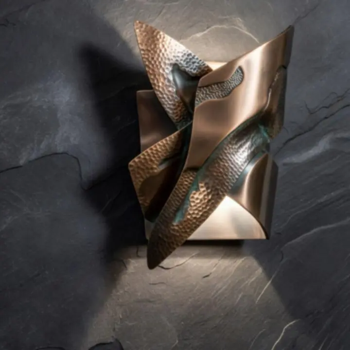 Close-up of refined decorative interior details with metallic accents