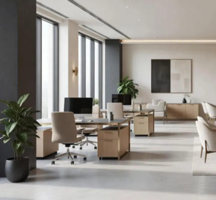 Sophisticated modern interior workspace designed by PIPS INTERIORS LTD